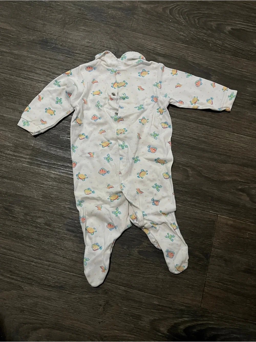 Baby White Footed One-Piece with Pastel Animal Print